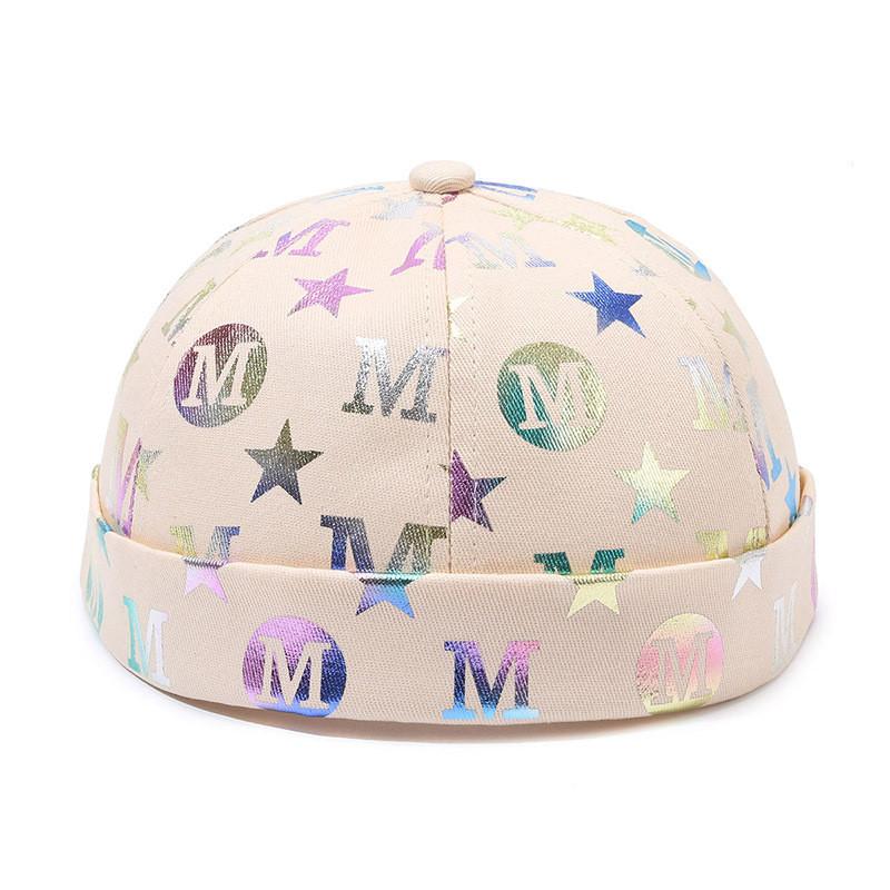 Printing Letter Graphics Bucket Hat Cotton Skullcap Breathable Fashion Gift Cap