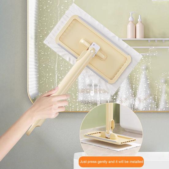 Desktop Mop with Fabric Clamp Scraper Reusable Material 180 Degree Rotating Head Mini Mop Multifunctional Cleaning Tool