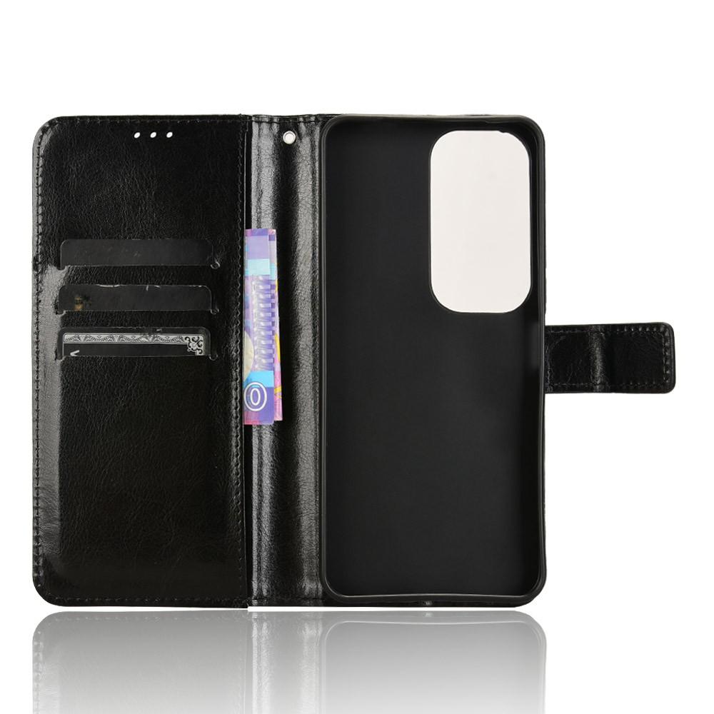 

For vivo Y19s 4G/Y29 5G Case Crazy Horse Texture PU Leather Phone Wallet Cover Gold