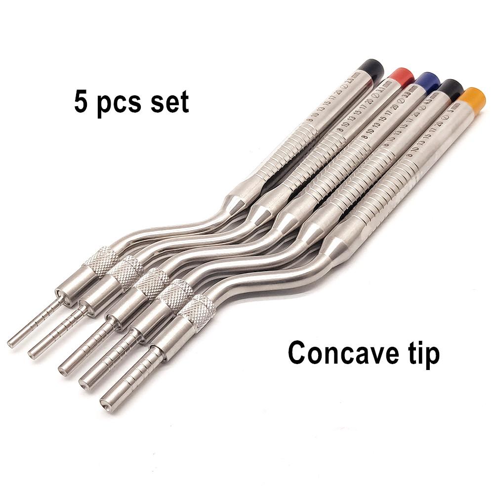 Outil d'ostéotome d'implant dentaire, outil de levage de Sinus dentaire, pointe courbée, poussoir de laboratoire dentaire, outils de dentiste