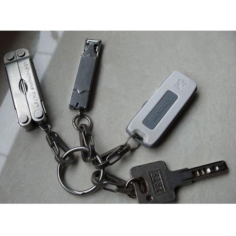 Buy Light Key Chain Ring Key Fob with Mini Spring and EDCGEAR Buckle