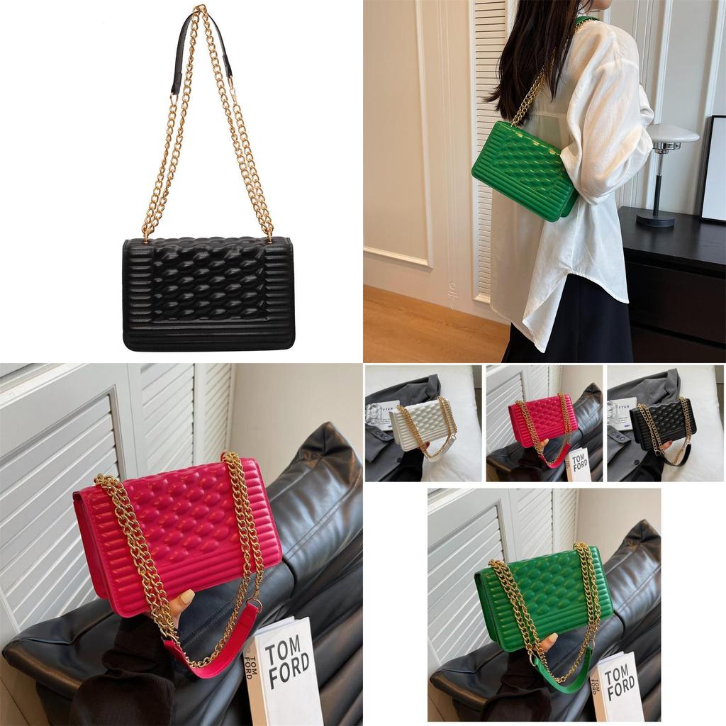 Trendy Minimalist Crossbody Bag For Women 2023 Summer New Casual Shoulder Bag With Quilted Chains