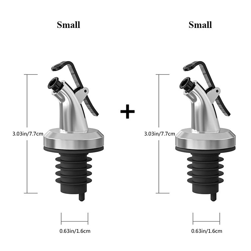 2pcs Oil Bottle Stopper Cap Dispenser Sprayer Lock Wine Pourer Sauce Nozzle Liquor Leak-Proof Plug Bottle Stopper Kitchen Tool