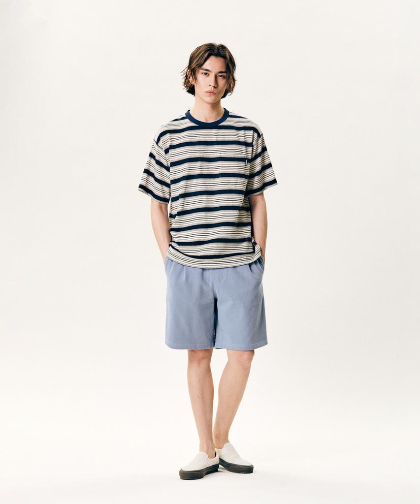 ESPIONAGE Vintage Border Pocket Tee Navy