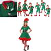 Festive Green Elf Santa Claus Costume For Adults And Kids Perfect For Family Christmas Celebrations