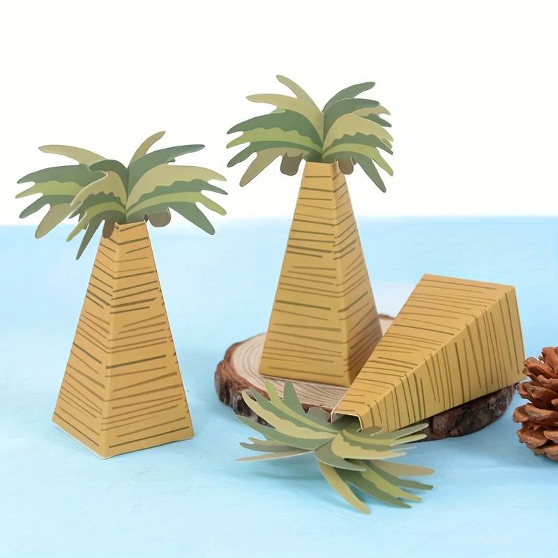 10Pcs Coconut Tree Carton Marriage Palm Tree Carton Party Paper Box Wedding Paper Carton Eco-Friendly Candy Wrapping Box