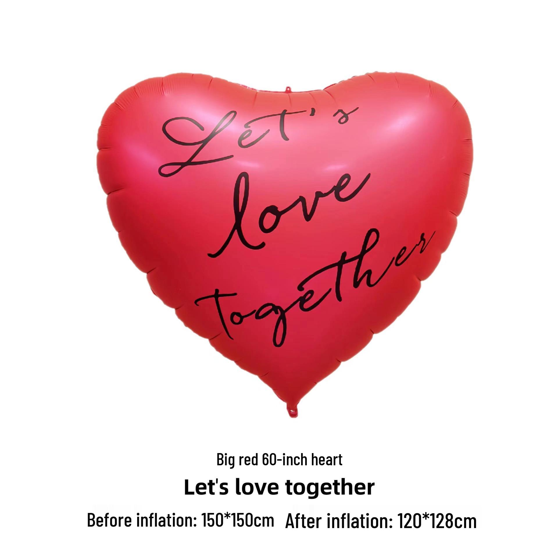 

60-Inch Heart-Shaped Aluminum Balloon for Valentine s Day Decor
