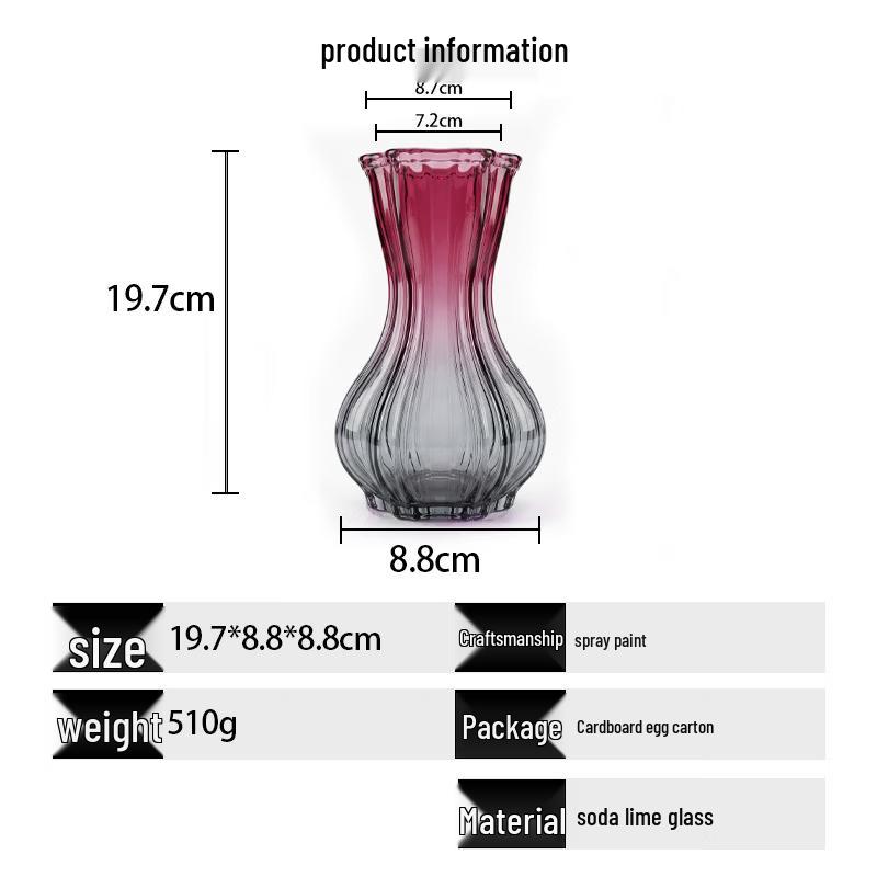 Shangqi Aesthetic Gradient Glass Flower Vase Set