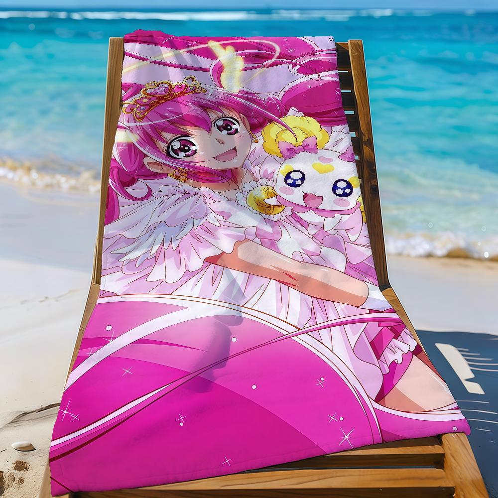 Anime S-Smile P-PreCure Towel Sports Quick Dry Travel Camping Gear Sandproof Soft Light Large Beach Towel