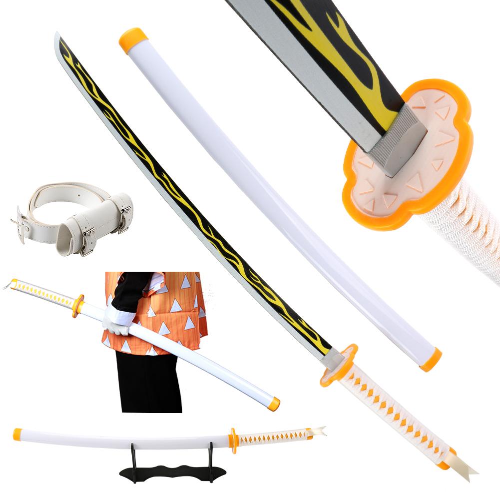Anime Katana 104cm/41in Tanjiro Zenitsu Kyoujurou Samurai Swords Original Texture Anime Katana Cosplay Bamboo Wooden Toy Sword