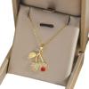 Red Cherry Pendant Necklace, Japan & Korea Trend, Summer 2025 Fashion, Women's Titanium Steel Clavicle Chain