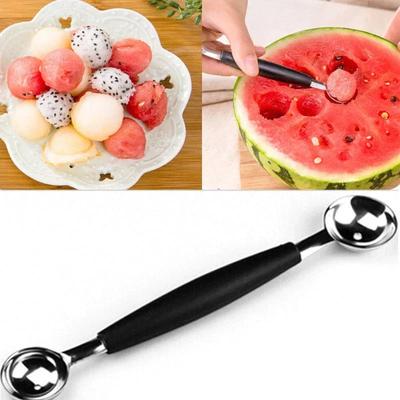 Stainless Steel Double Ended Watermelon Scoop Fruit Carving Spoon Melon Baller Kitchen Fruit Vegetable Tool