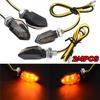 2/4PCS Mini Motorcycle Smoke Lens Turn Signal Light 5LED 12V Amber Blinker Indicator Lamp Motorcycle Universal Easy to Install