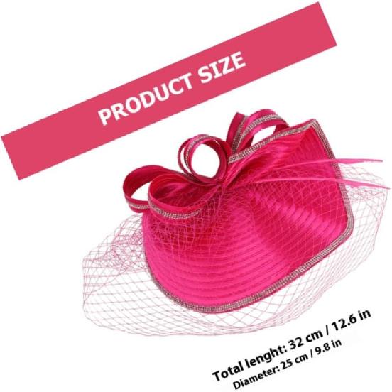 YARNOW Fascinator Hat for Women 1920s Vintage Cocktail Tea Party Headband Pink Mesh Material Special Occasion Accessories