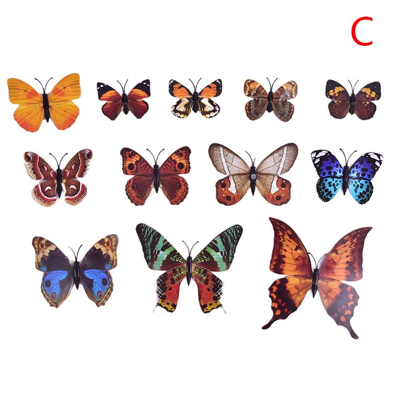 12Pcs Butterfly Magnets Stickers Kitchen Magnets Refrigerator Home Ornament Lots