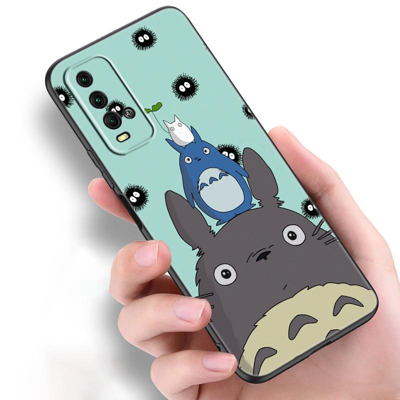 Anime Studio Ghibli Totoro Silicone Phone Case For Xiaomi Redmi Note 11 10 9 8 Pro 11T 10T 10S 9S 8T 9 9A 9C 9T Black Soft Cover