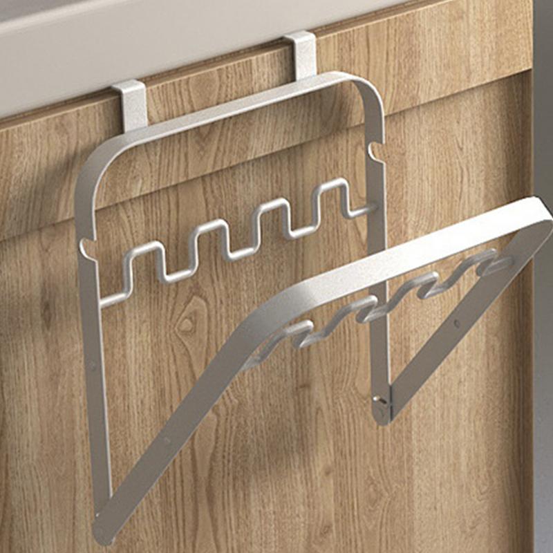 Trash Bag Holder Hangable Bracket For Garbage Pouch Metal Garbage Pouch Holder For Kitchen Doors Portable Folding Waste Can Bag