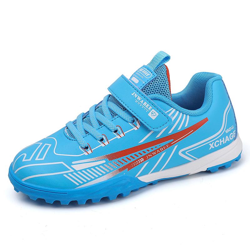 New Children's Velcro Football Training Shoes - No-Tie AGTF Sports Shoes for Students