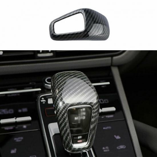 Carbon Fiber Style Gear Shift Cover Trim Fit for Porsche Cayenne 17-20