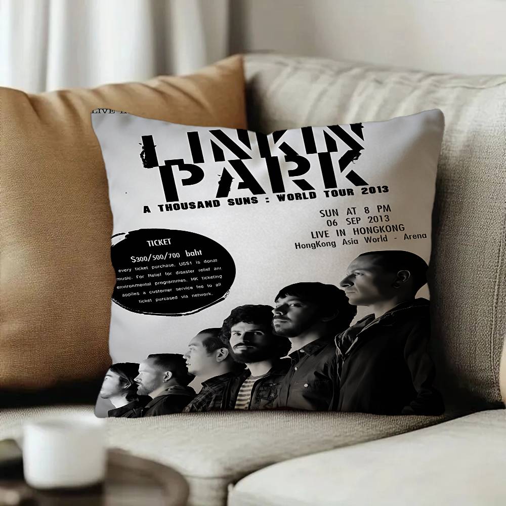 Band LLinkin Cool PPark Cushion Cover Pillow Cover Decor Pillowcase Printed Cushion Case for Couch