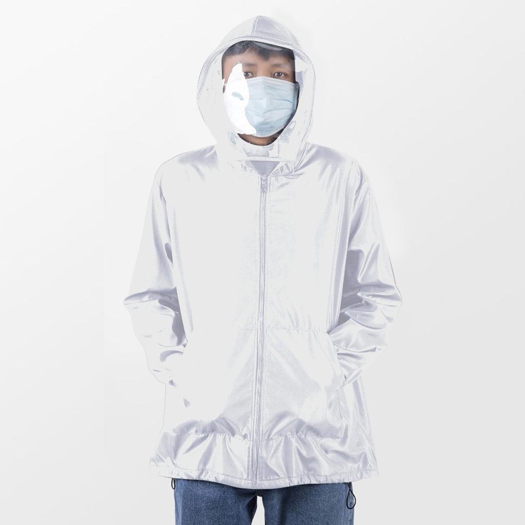 Men Women Hooded Isolation Protective Clothing Droplet  Color Coat Raincoat
