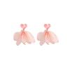 Summer Super Fairy Vacation Style Earrings Seaside Sweet Fabric Flower Stud Earrings Femininity Advanced Sense Gentle Earrings