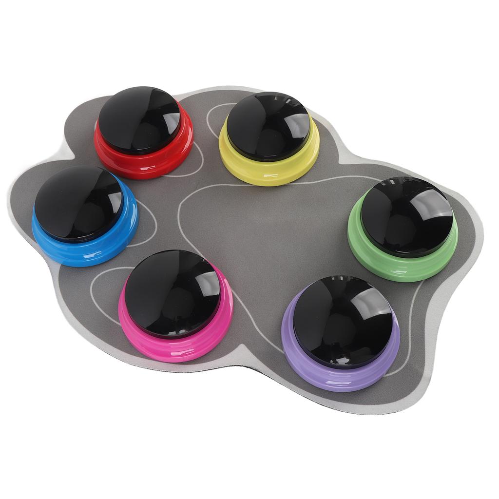 6pcs Dog Communication Buttons Interactive Cat Dog Talking Buzzers Set Pet Training Buttons with
