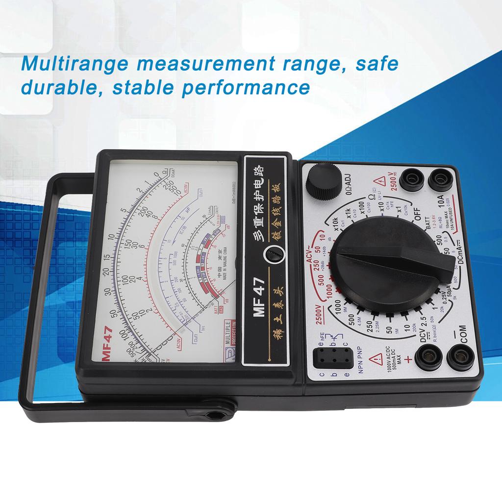 Multimeter s vnútorným magnetickým ukazovateľom typu MF47 Vysoko presný analógový multimetrový voltmeter pre priemysel