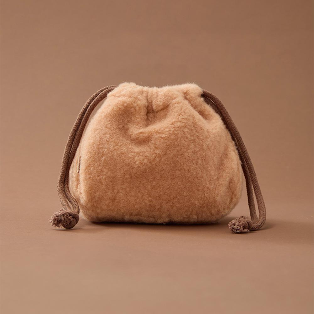 BT21 COOKY BABY More Fluffy Face Plush Drawstring Pouch