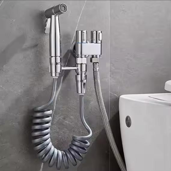 Stainless Steel Handheld High Pressure Bidet Sprayer Set for Toilet Cleaning (silver,Stainless Steel) серебряный