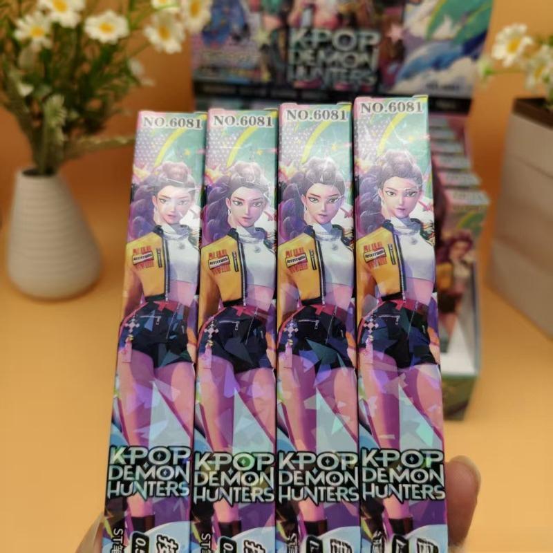 Anime KPop Dämonenjäger Gelstift, 0,5 mm Schwarzer Tintenstift, Schüler-Signierstift, Schreibwerkzeuge, Neutrale Cartoon-Druckstifte