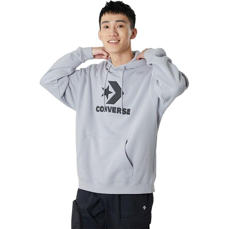 Converse Go-To Star Chevron Loose Fit Pullover Hoodie Asia Sizing 'Grey' Men's 10024915-A03