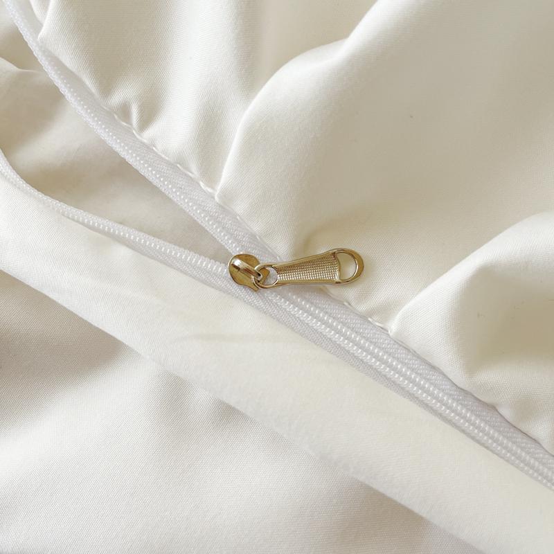 Koreanischer Prinzessinnenstil Spitze Rüschen Bettwäscheset Einfarbig Bettbezugset Flaches/Spannbettlaken Kissenbezüge Mit Kissenbezügen