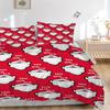 3pcs Bedding Set Christmas Santa Includes 1 Comforter + 2 Pillowcases, Without Pillow Inserts, Soft Comfortable, Lightweight Breathable010