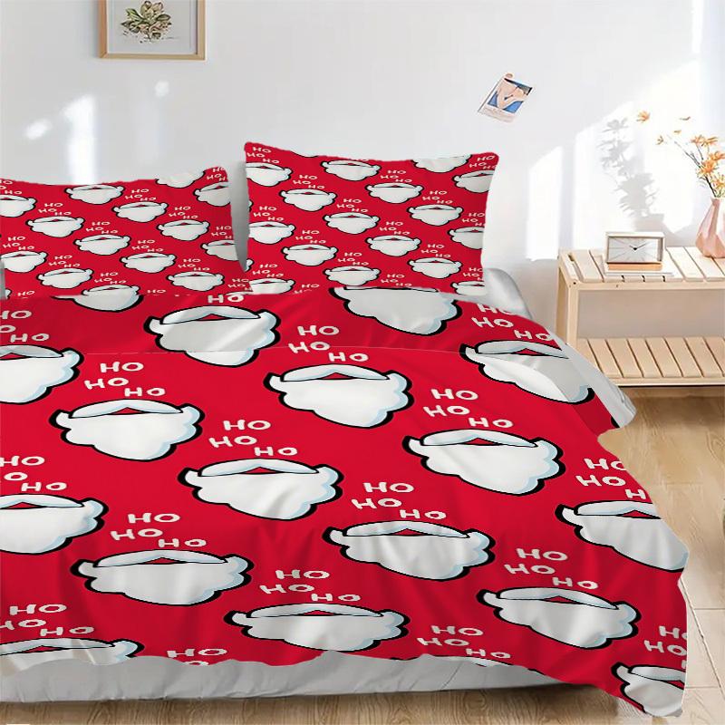 3pcs Bedding Set Christmas Santa Includes 1 Comforter + 2 Pillowcases, Without Pillow Inserts, Soft Comfortable, Lightweight Breathable010