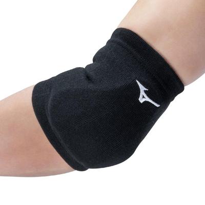 Mizuno Antibacterial and Volleyball Elbow Support with One Size Fits Most Odor-Resistant Pad, Unisex, Black/White, (V2MYC103)
