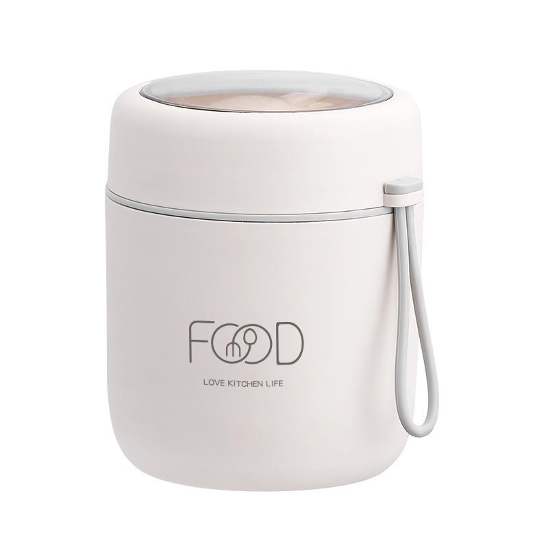 Nuovo Stile 2023 Tazza Termica Portatile con Coperchio, Cucchiaio e Manico per Ragazze - Ideale per Colazione, Porridge, Zuppa e Latte di Soia