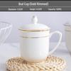 Gold Painted Jingdezhen Ceramic Cup with Lid - High Temp Bone China Tea Cup for Business Meetings and Home