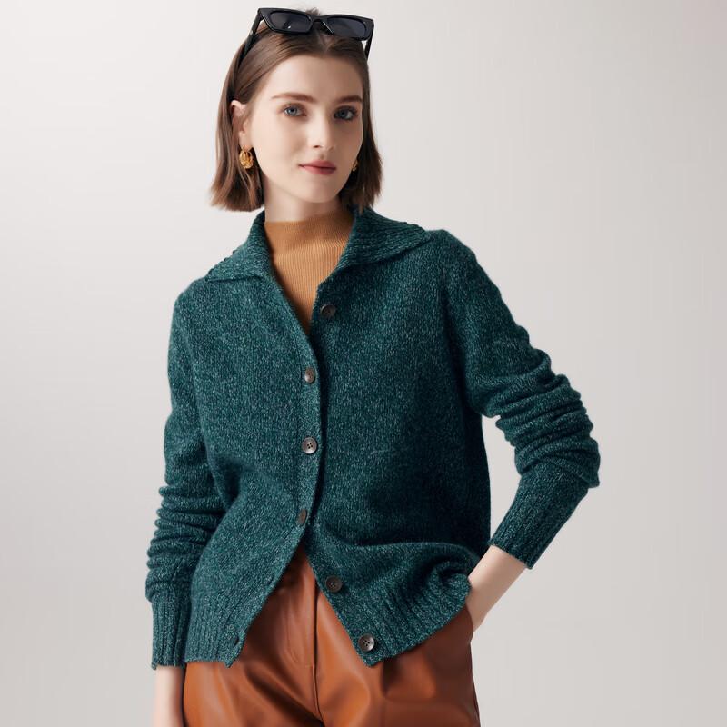 PALUOPO Women's 100% Cashmere Thickened Knit Cardigan