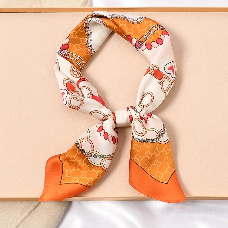 Vysoce kvalitní hedvábný šátek: 70cm Módní dámský čtvercový šátek, Celoroční, Lehký na jaro, podzim, léto, nebo jako stylový doplněk ke košili.