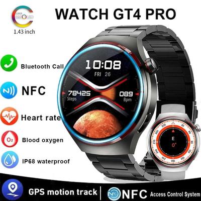 2024 Nové originální hodinky 4 Pro Men Business Watch GT4 GPS Sport Tracker Chytré hodinky AOMLED HD Screen NFC Bluetooth Call