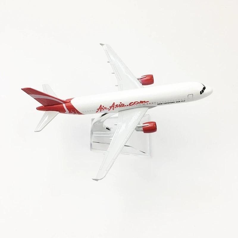 Airplane Kit Metal 320 Air Asian White 16CM A320 Diecast Aircraft Model Plane Toys (with Stand) Aviation Display Gifts