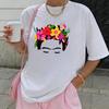Frida Kahlo Floral Crown Graphic T-Shirt for Women Mexico Cultural Print Tee Boho Casual Short Sleeve Artistic Top Cotton Tshirt