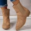 Damskie buty jeździeckie w brytyjskim stylu, z zamszu, za kostkę, na grubej podeszwie, z zamkiem z boku