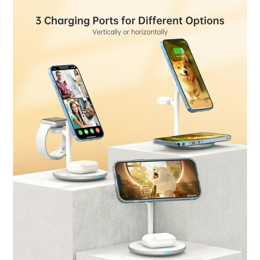 Choetech T585-F 3-in-1 Magnetic Wireless Charger Station for iPhone 12/13/14/15