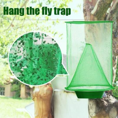Hängende Fliegenfalle Innen Außen Garten Bauernhof Scheune Ranch Faltbare Fliegenfänger Tasche Schwerlast Wetterfest Wiederverwendbar Fliegenkontrolle Grüner Käfig