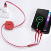 3 In 1 Charging Cable Retractable USB Charge 3A Fast Charging For Apple XiaoMi HuaWei Samsung Iphone Portable Charging Cable Micro Type-C