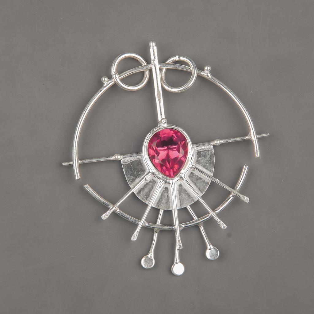 Pink Tourmaline Jewelry, 925 Solid Sterling Silver Gemstone Pendant, Handmade Jewelry, For Memorial Day