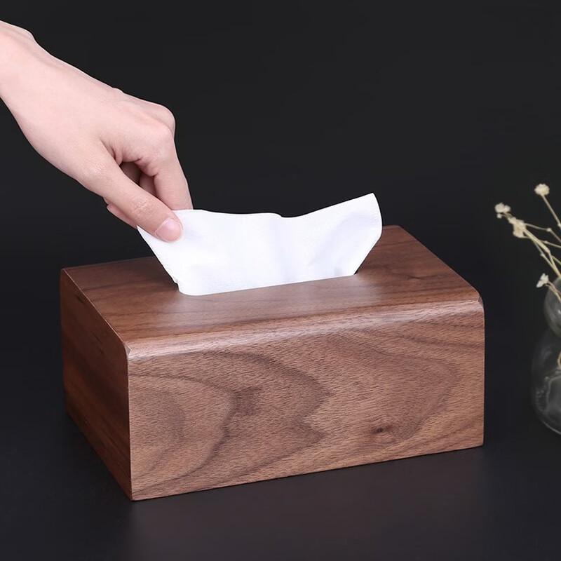 Hantun Black Walnut Solid Wood Tissue Box