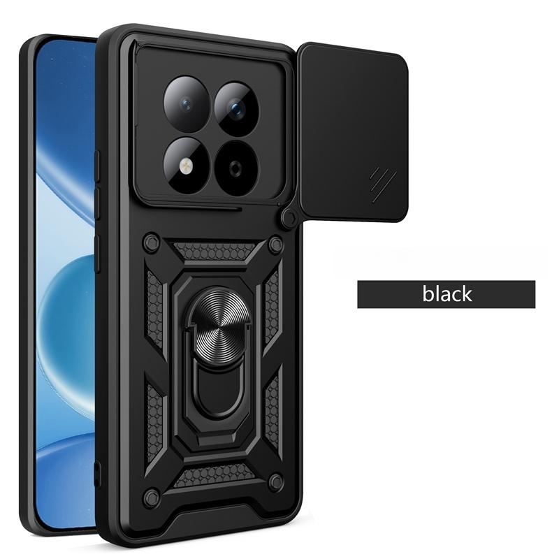 Armor Shockproof Slide Lens Cover Capa Funda For Xiaomi Redmi Note 15 Pro 5G 4G Note 14 Pro+ Plus Magnet Car Holder Ring Case